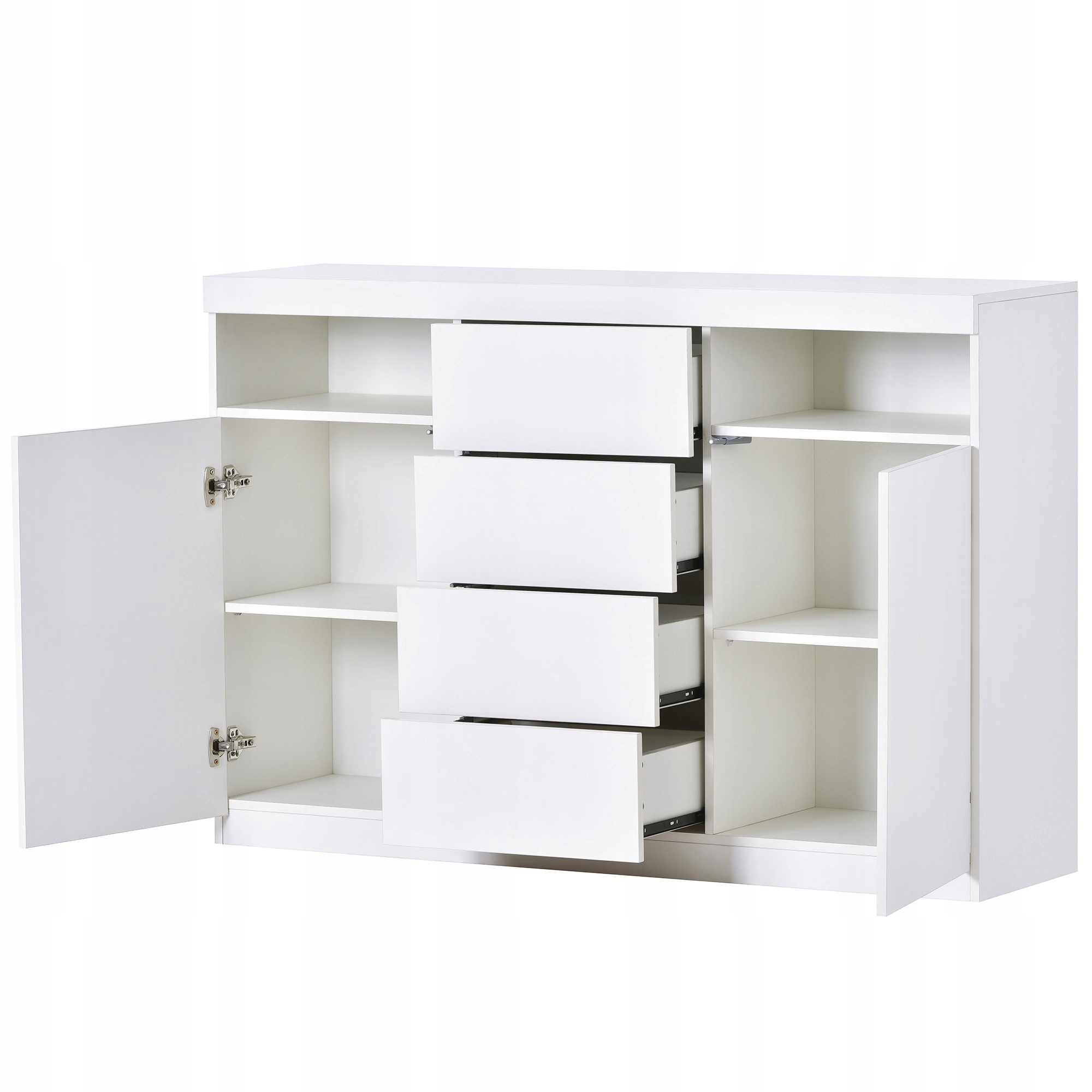 Nowoczesne komody, kredensy, szafki kuchenne LED biały 139 x 36,5 x 92 cm Szerokość mebla 36.5 cm