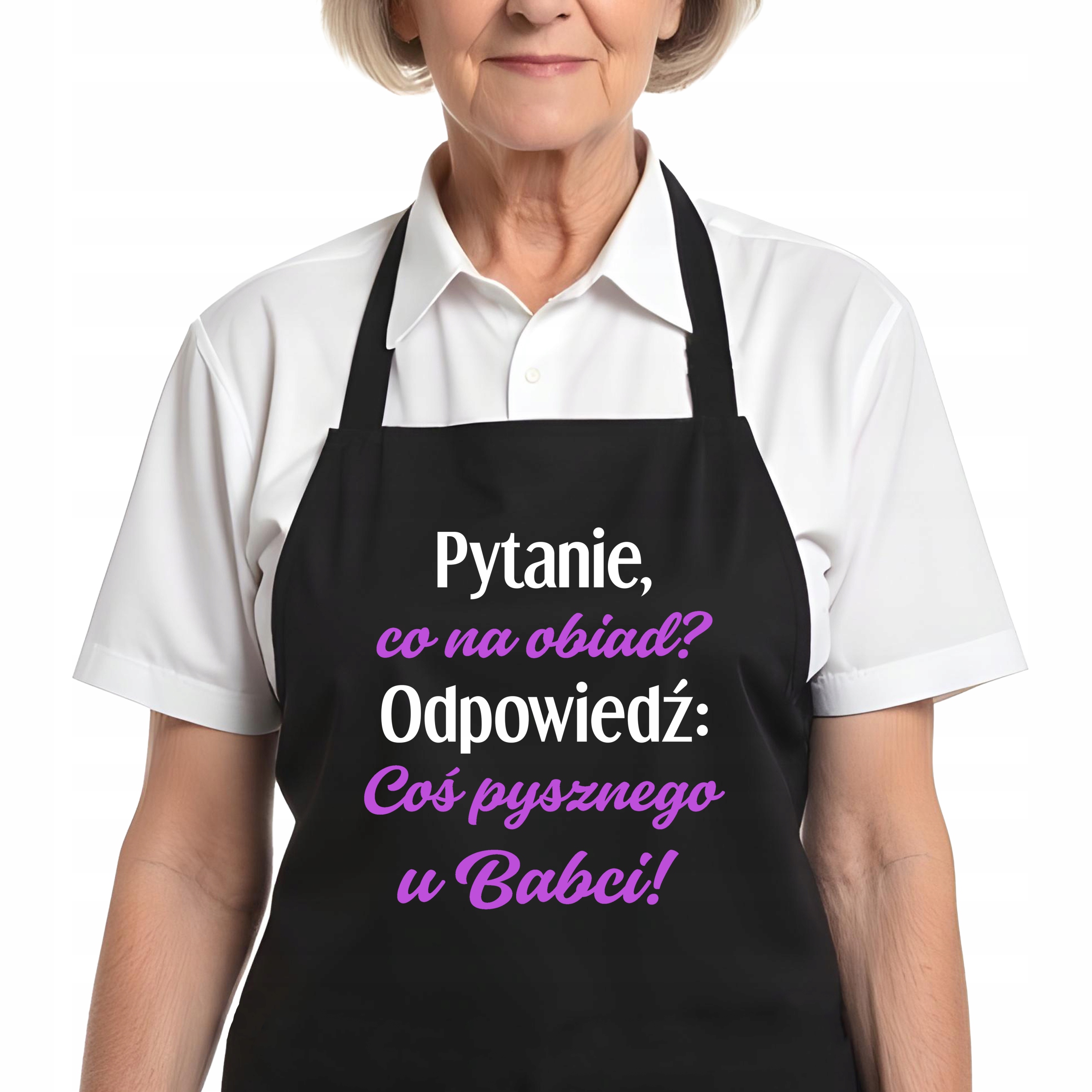 Kuchyňská zástěra Černá Dárek k jmeninám pro babičku Něco chutného u babičky