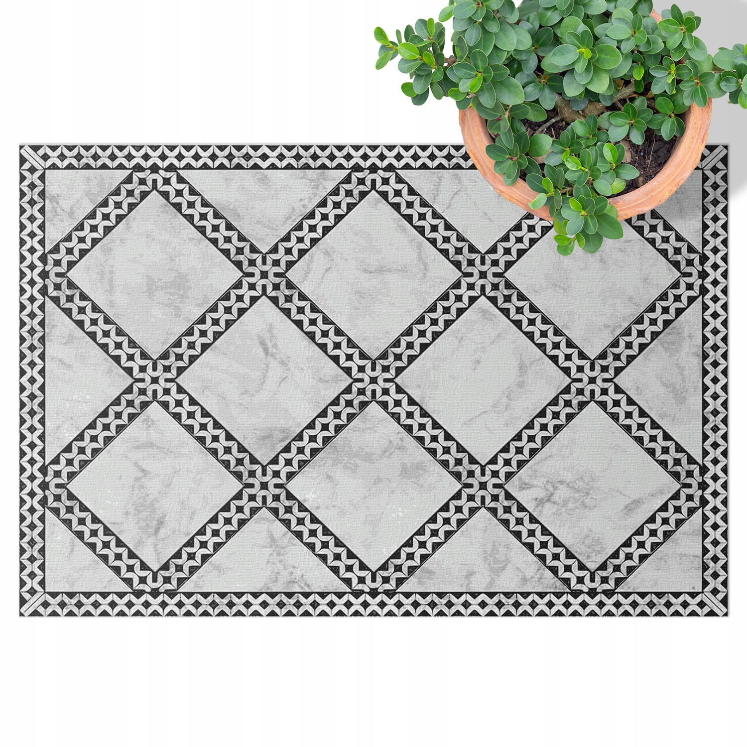 Terasový Koberec z Pvc vinylu do zahrady a na balkon, mramorový vzor 60x90