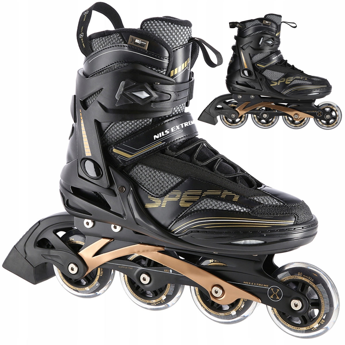 Kolečkové Brusle Brusle 2V1 ABEC-9 Dámské Kaučukové Pro Dospělé Rekreační