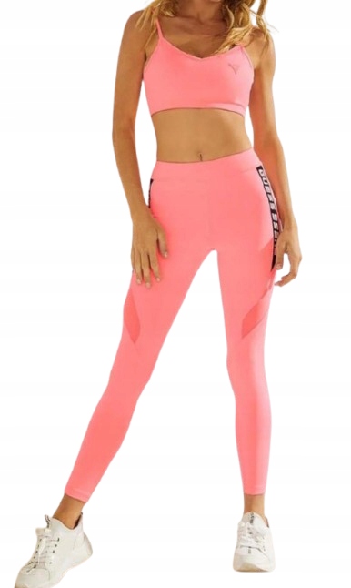 Guess Sportovní Legíny Růžové S Plisovanými Vložkami M Gxh