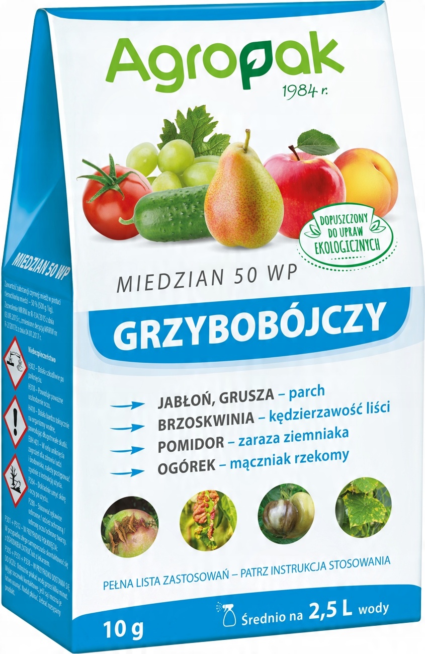 

Miedzian 50WP 10g Agropak parch kędzierzawość
