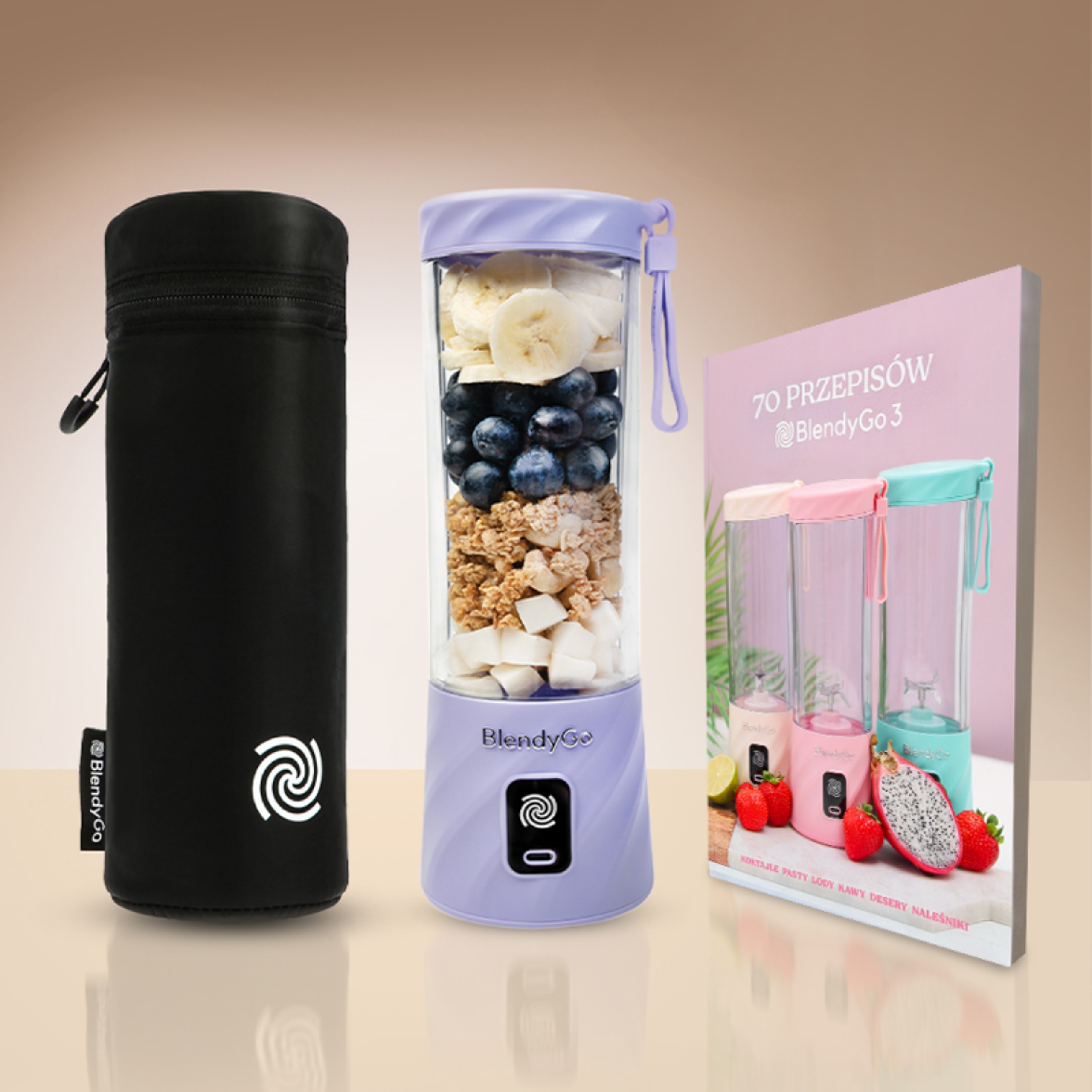BLENDYGO 3 Przenośny Blender Smoothie USB 550ml BPA Free Lavender — miniatura 14