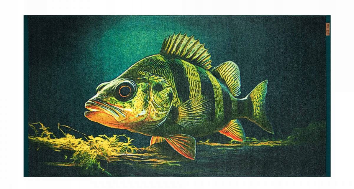 Zwoltex ručník Okoń 70x140 exkluzivní umělecké dílo Dárek Pro Rybáře