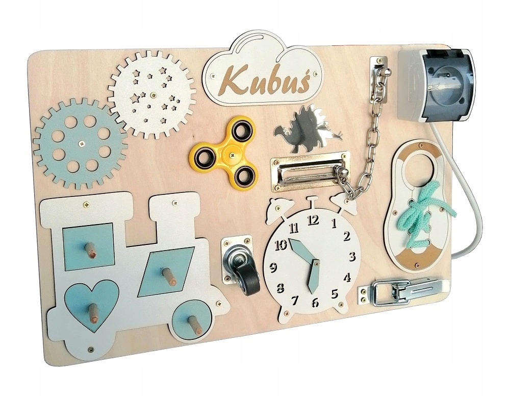 

Tablica Manipulacyjna Sensoryczna Diy imię dziecka