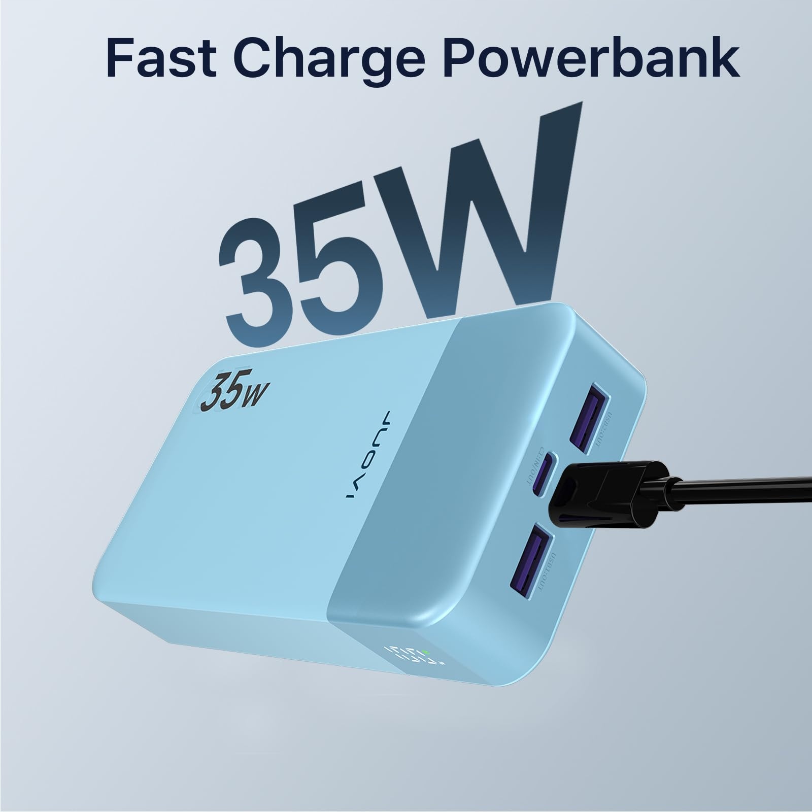 JUOVI Power Bank 20000mAh 35W USB C QC30 PD30 Szybkie Ładowanie Niebieski — miniatura 2