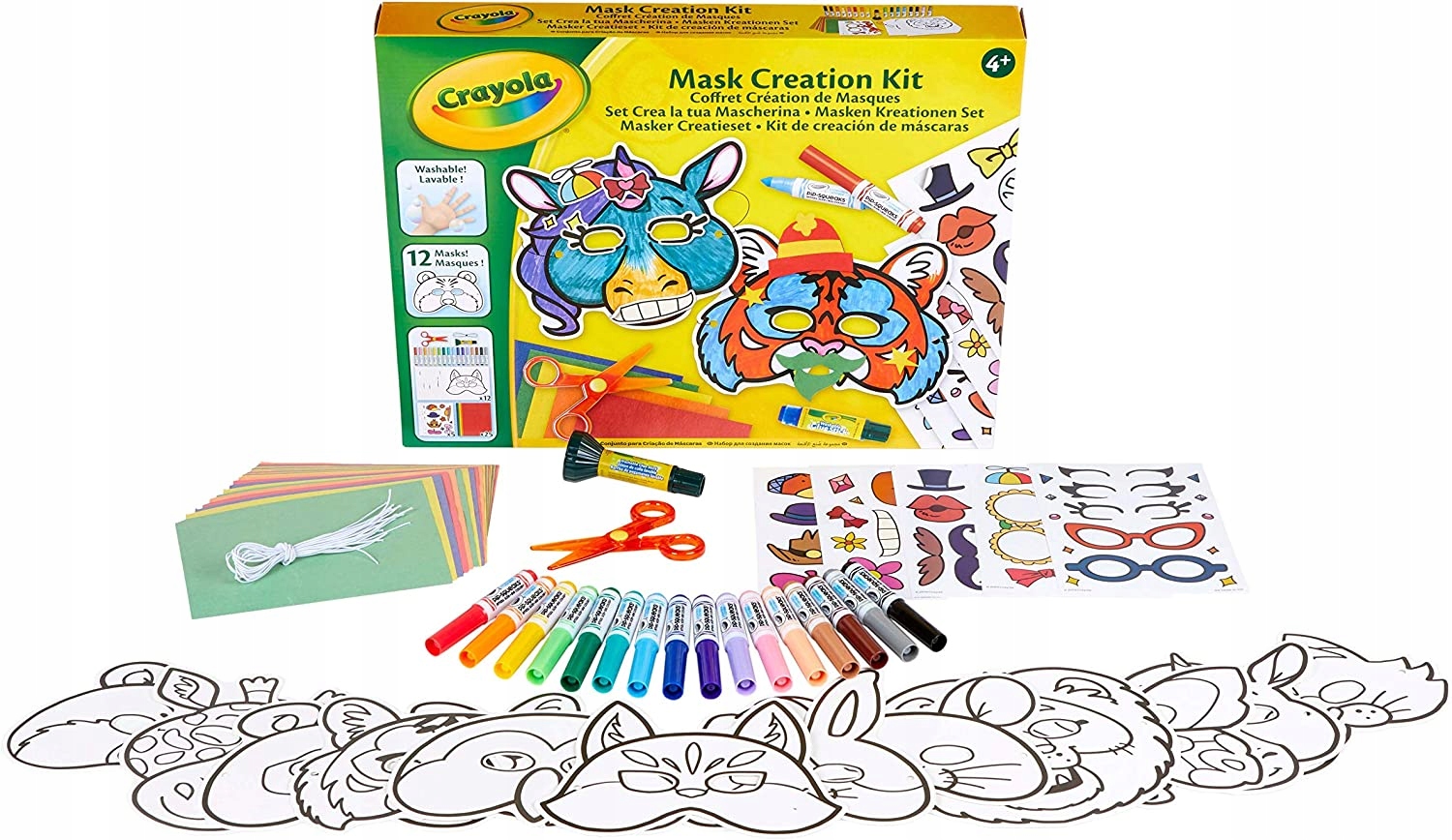 ZESTAW DO TWORZENIA 12 MASEK ZWIERZĄT DLA DZIECI Płeć chłopcy dziewczynki