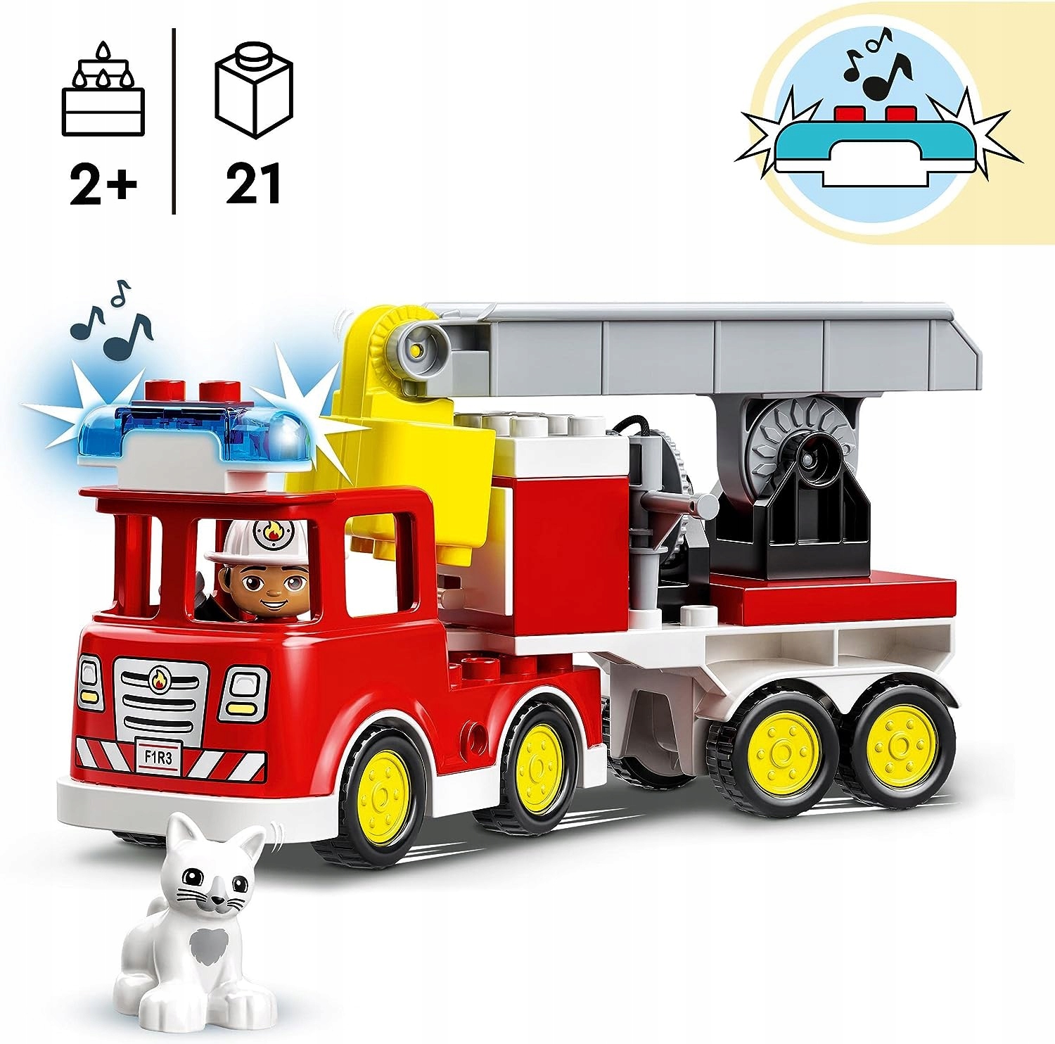 LEGO DUPLO WÓZ STRAŻACKI SAMOCHÓD STRAŻ POZARNA 2+ Wiek dziecka 2 lata +