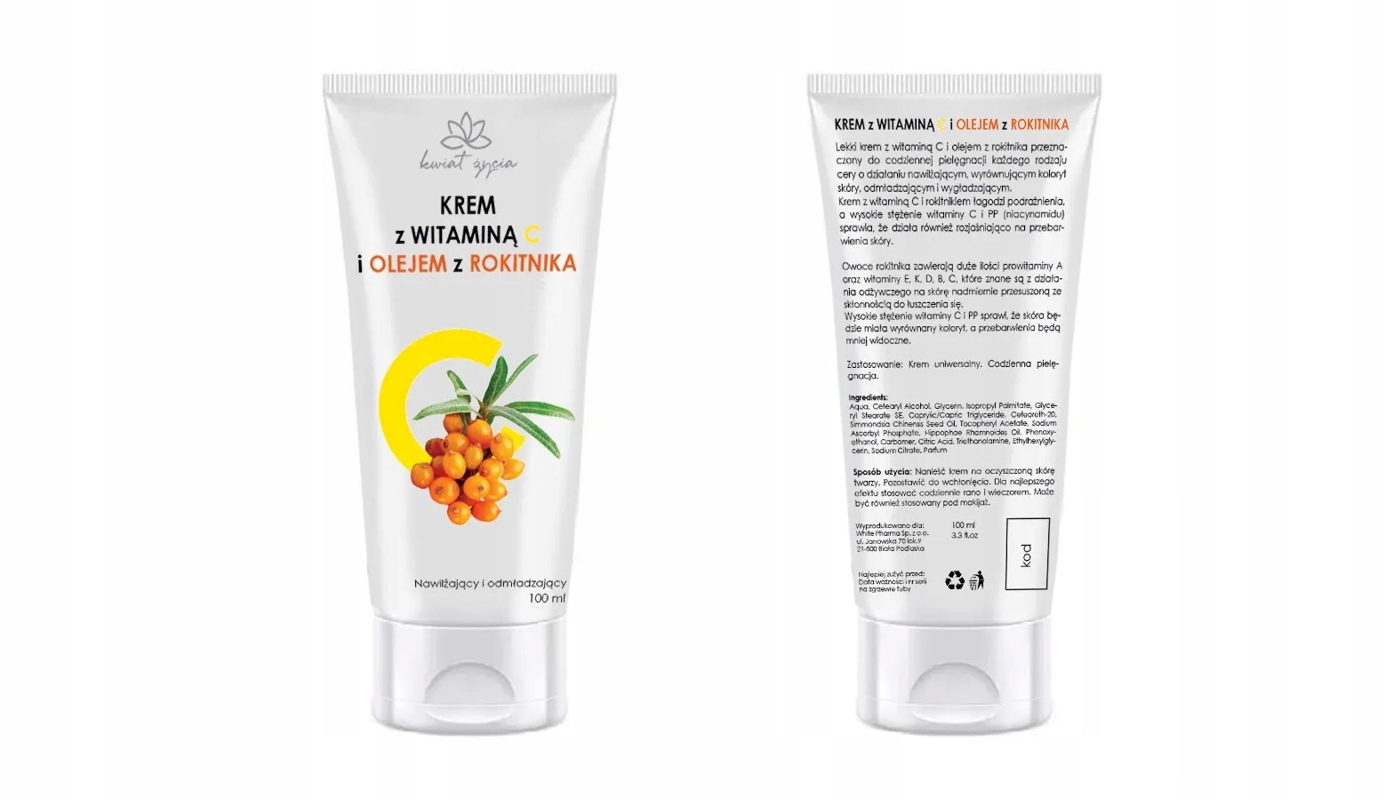 

Kwiat Życia Krem do twarzy z Witaminą C, 100 ml