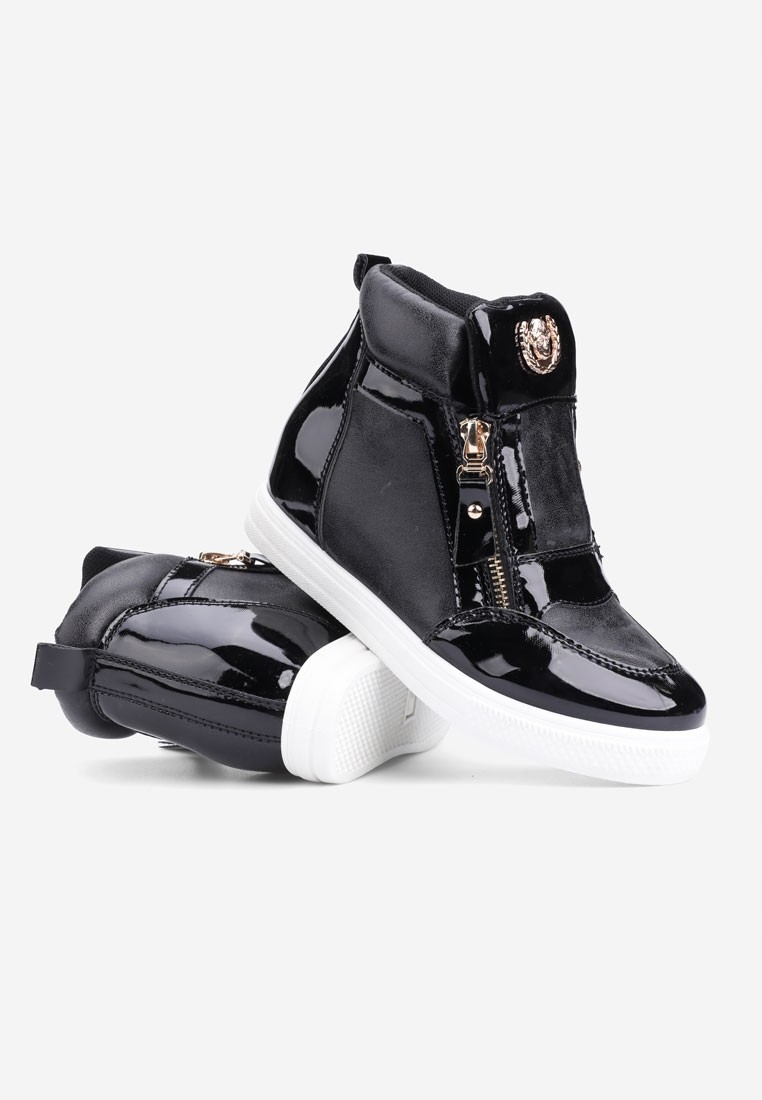 Sneakersy dziewczęce botki czarne ukrytym koturnie Marka Inna marka