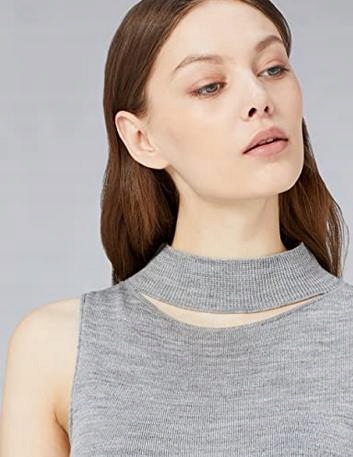 

Find Grey Choker Bluzka Szara Dzianinowa Półgolf L