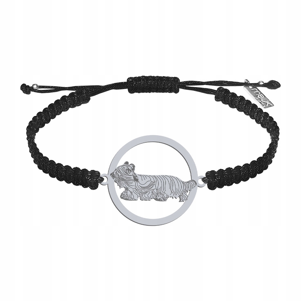 Stříbrný náramek se psem Skye Terrier Stříbro 925 Šperky Makramé Gravírování