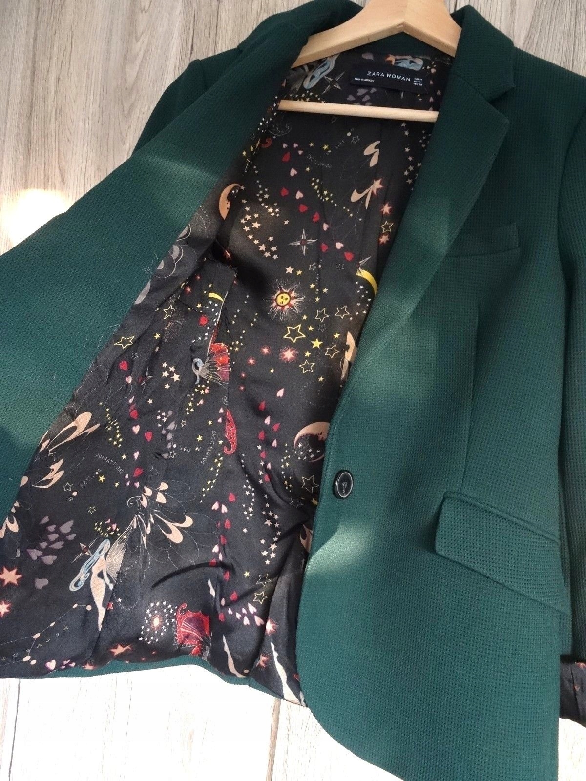 A811 ZARA MARYNARKA KURTKA PŁASZCZ BLAZER - M Wzór dominujący bez wzoru