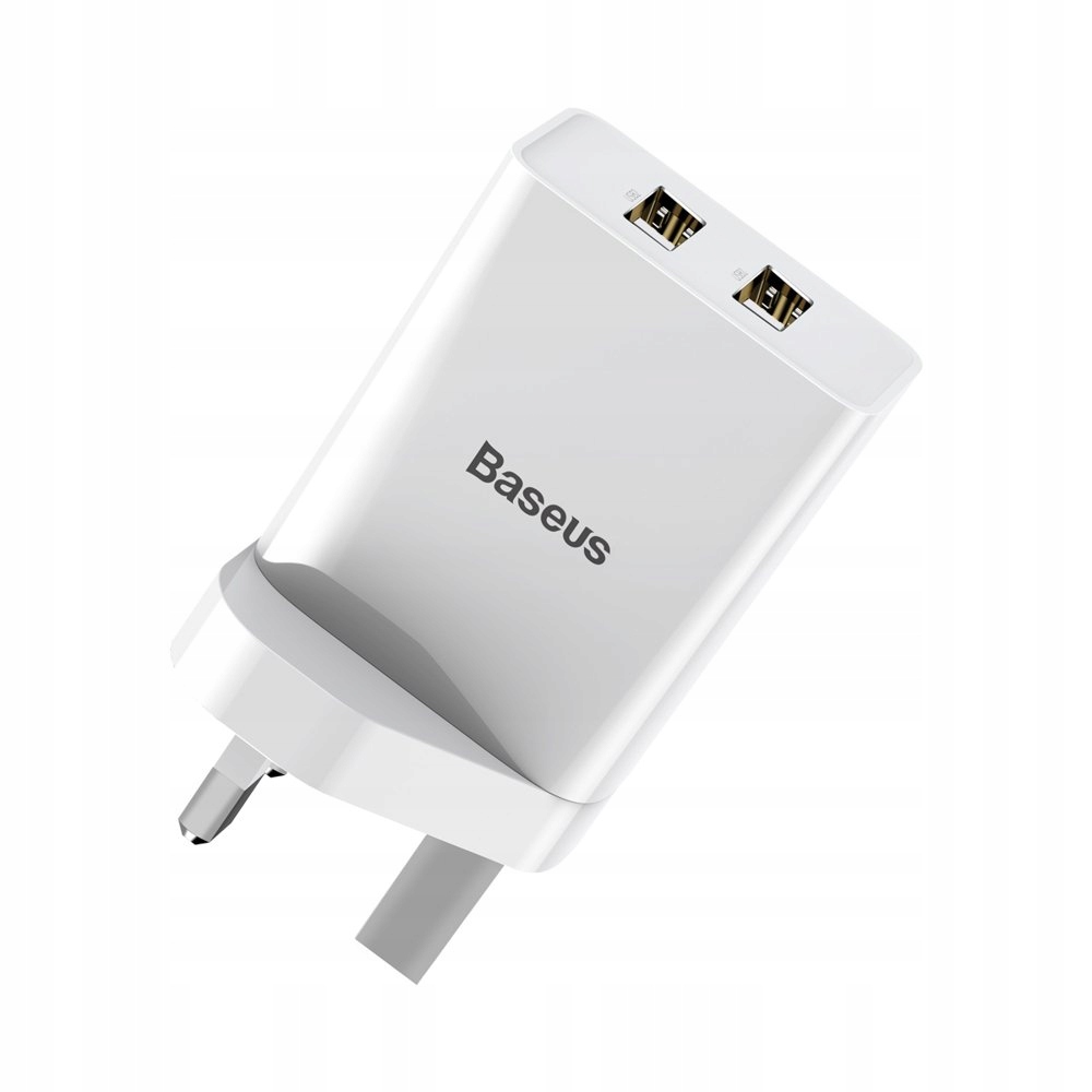 

Baseus biała ładowarka sieciowa Uk 2x Usb 2.1A