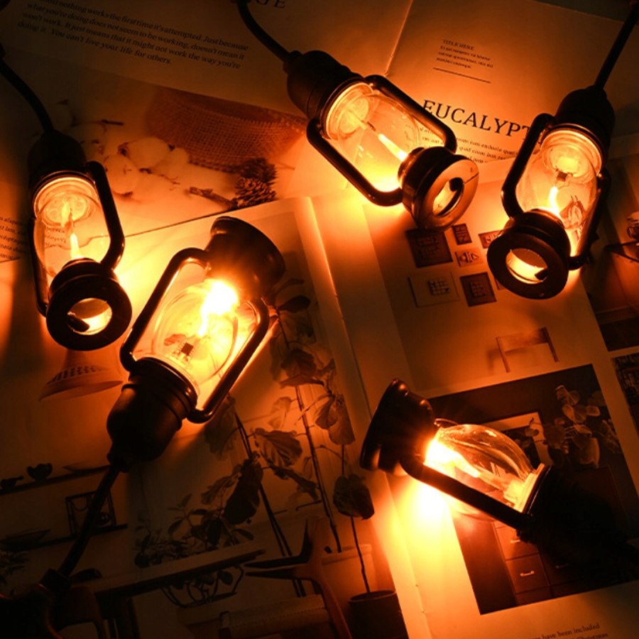 LAMPKI OGRODOWE WEWNĘTRZNE ZEWNĘTRZNE LED 5M 10SZT LAMPIONY GIRLANDA RETRO Gama kolorystyczna wielokolorowy