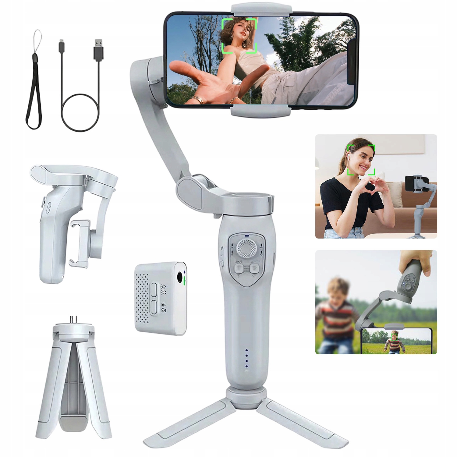 Kompaktní 3-OSÝ Gimbal S Bezdrátovým Ai Trackerem Pro Cestovní Vlogy