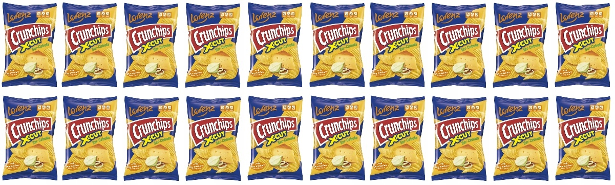 20x 140g Crunchips X-Cut chipsy ser cebula bez glutenu Karton