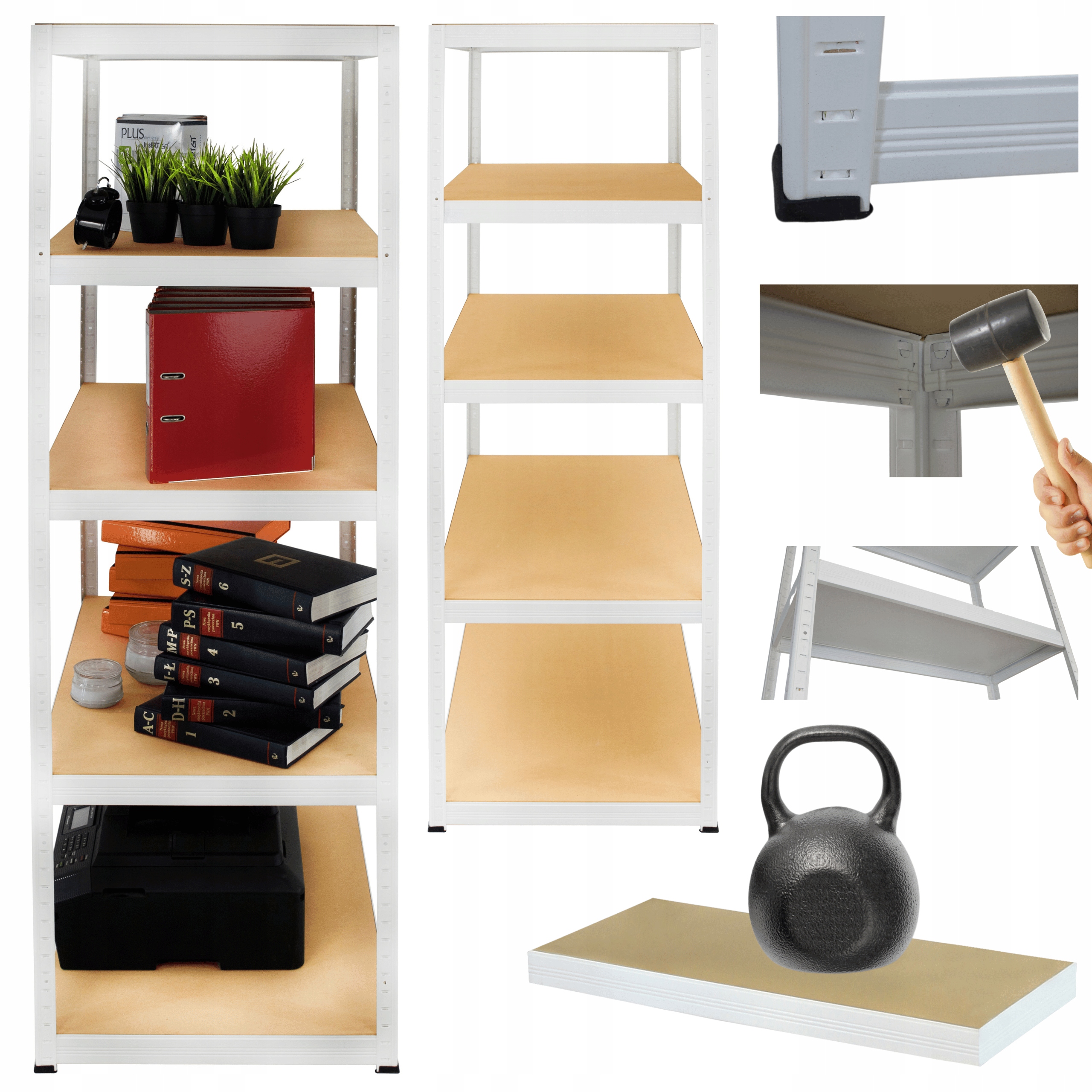 Dielenský regál kovový stojan Helios 196x40x40 cm 5Px175 kg Poľský Trvanlivý