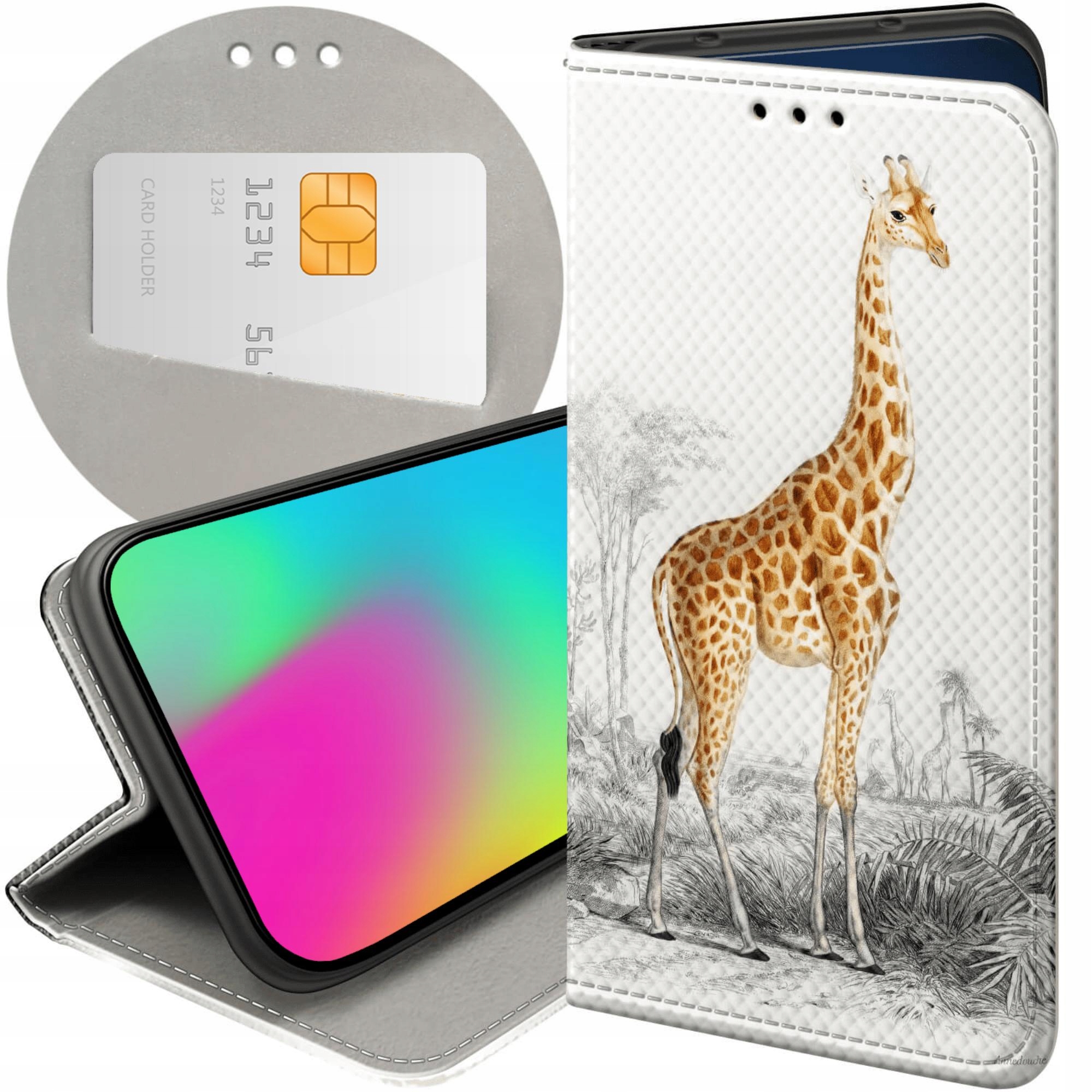 Etui Z Klapką Do Xiaomi 15T 5G Żyrafa Śmieszne Sawanna Futerał Case