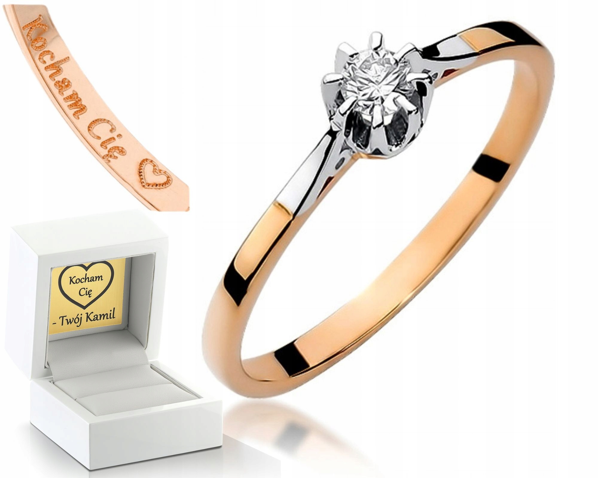 Prstýnek S Briliantem Růžové Zlato