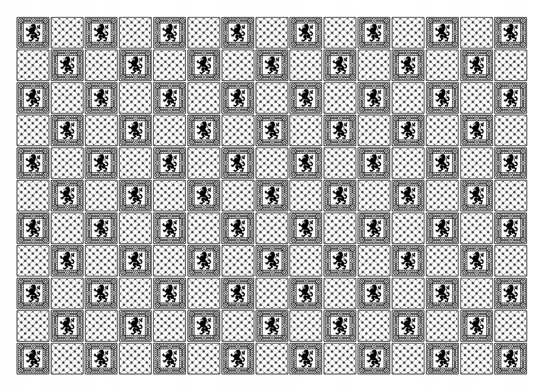 Fototapeta Lev heraldický ornament klasický čierno-biely 416x254 lepidlo