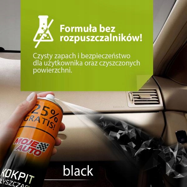 MOJE AUTO DO KOKPITU BŁYSZCZĄCY BLACK 750ML Pojemność opakowania 750 ml