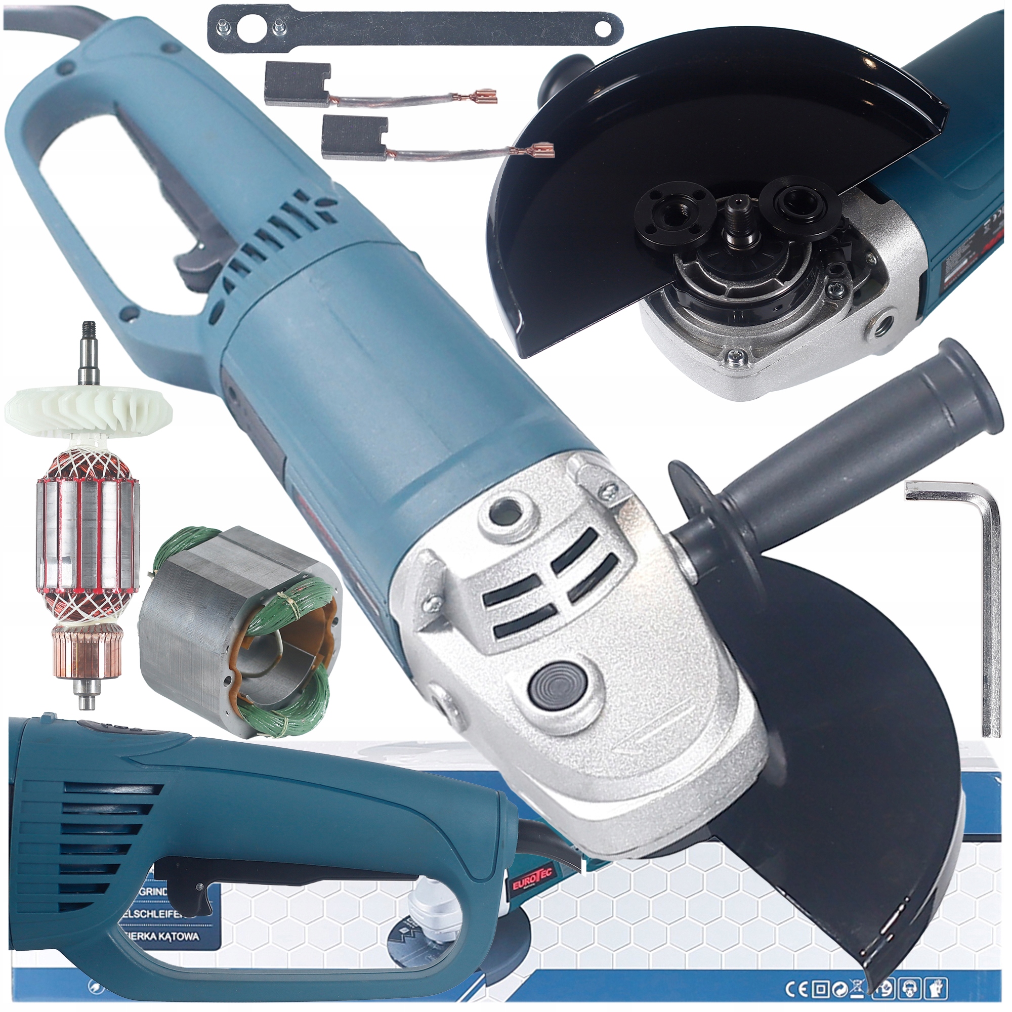 SZLIFIERKA KĄTOWA 230 MM WOLNY SOFT START KĄTÓWKA DUŻA DIAX 3200W SIECIOWA