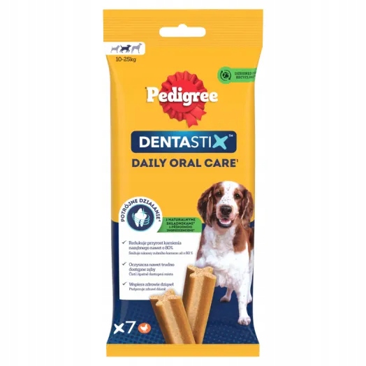 Levně Pedigree DentaStix Střední plemena Pamlsek pro psy (7 kusů)