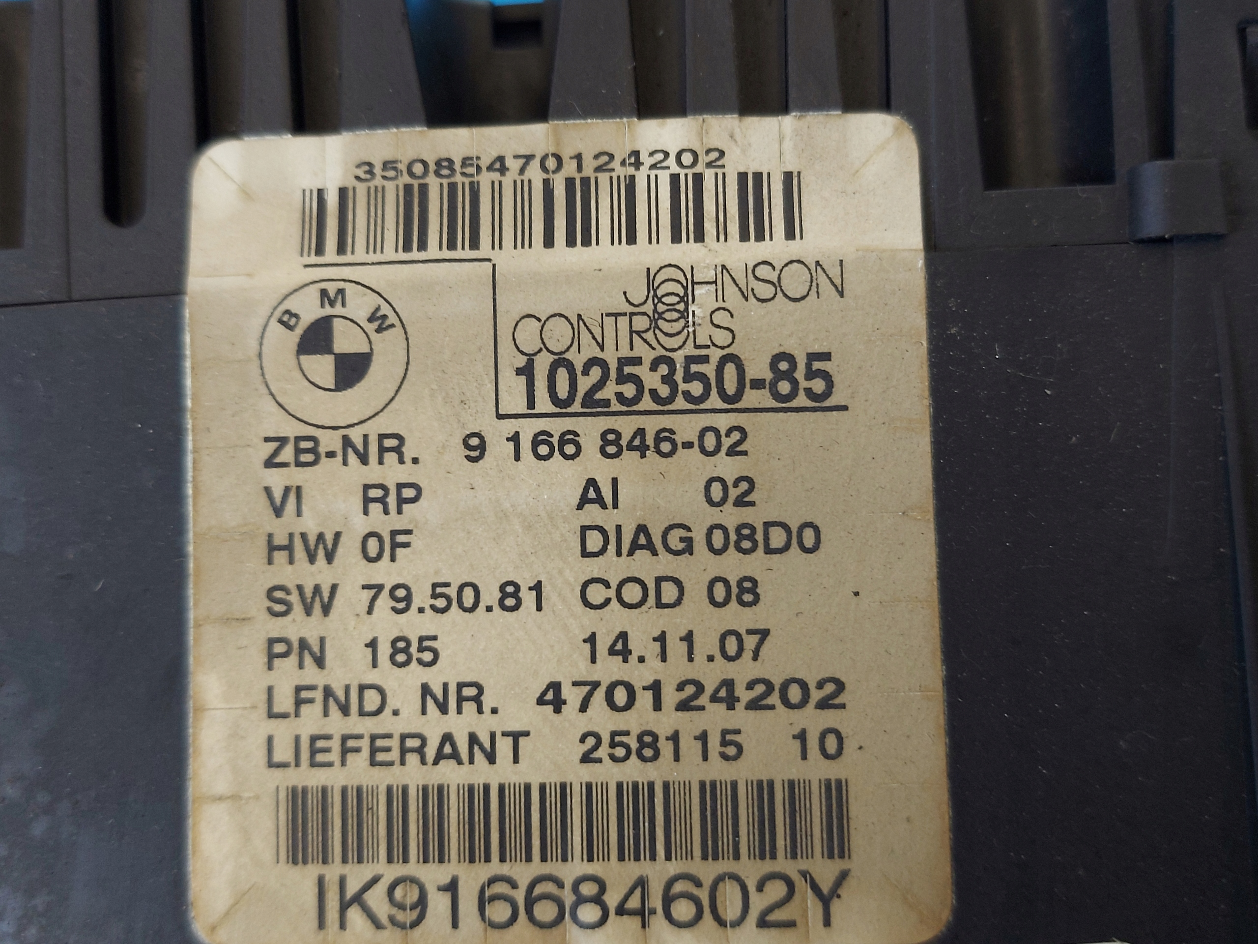 dials clock BMW 3 E90 318D 916684602