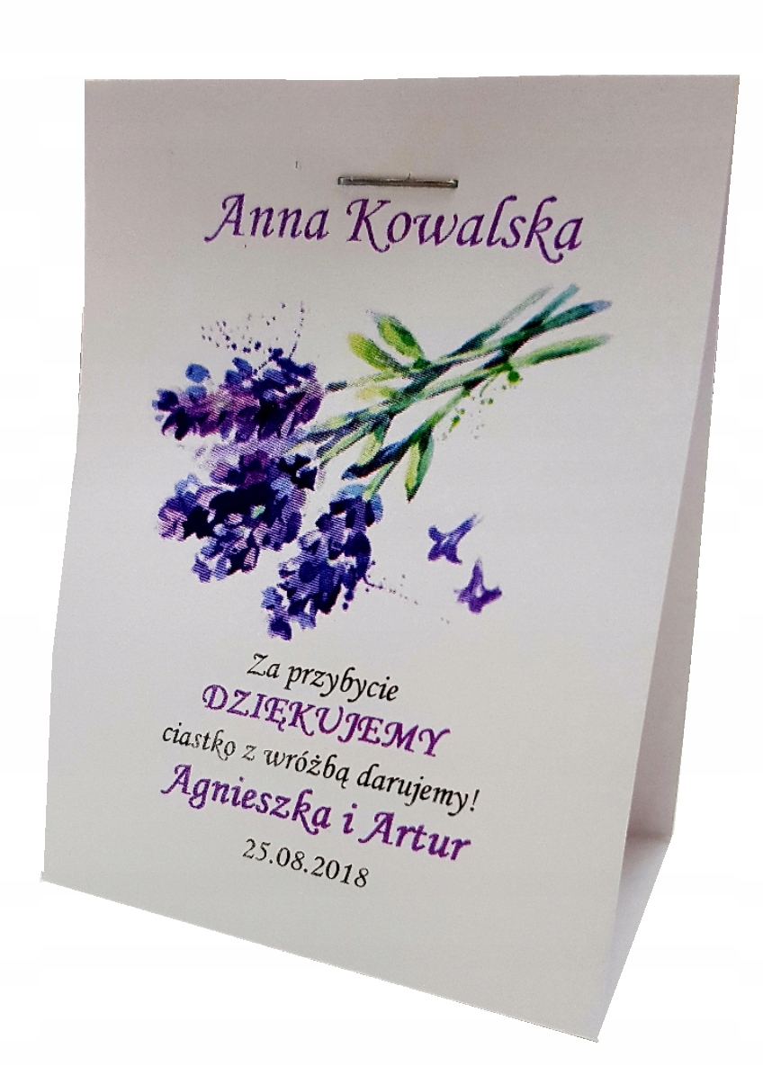 

Lawenda upominki ciasteczka + wizytówki imienne