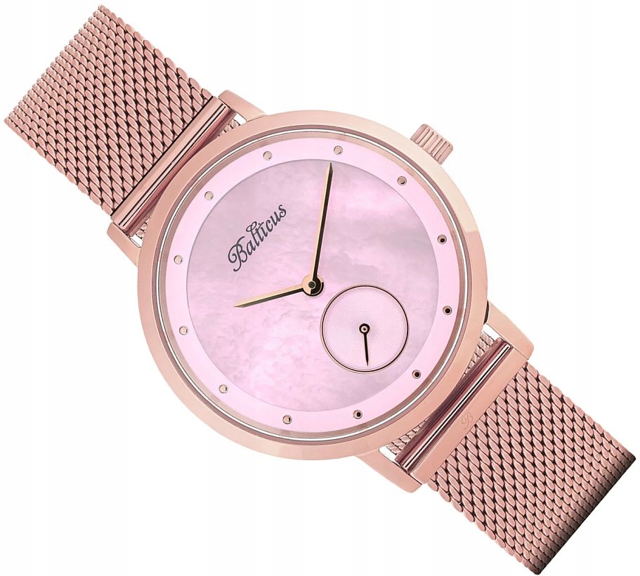 Módní Polský Dámské Růžovo-zlaté Hodinky S Perleťovým Ciferníkem 34 mm Sada