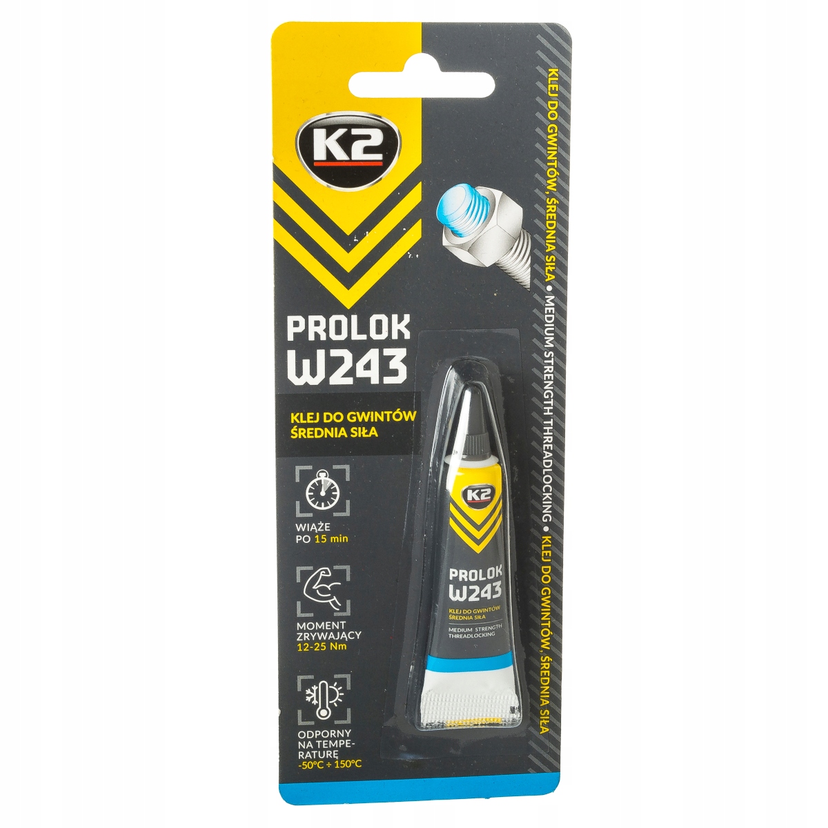 

K2 Prolok Medium Klej Do Gwintów Śrub Średnia Siła