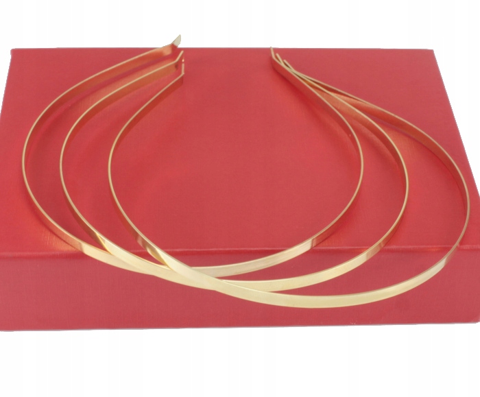 

Opaska Do Włosów Metalowa Złota 5 mm 3 Sztuki