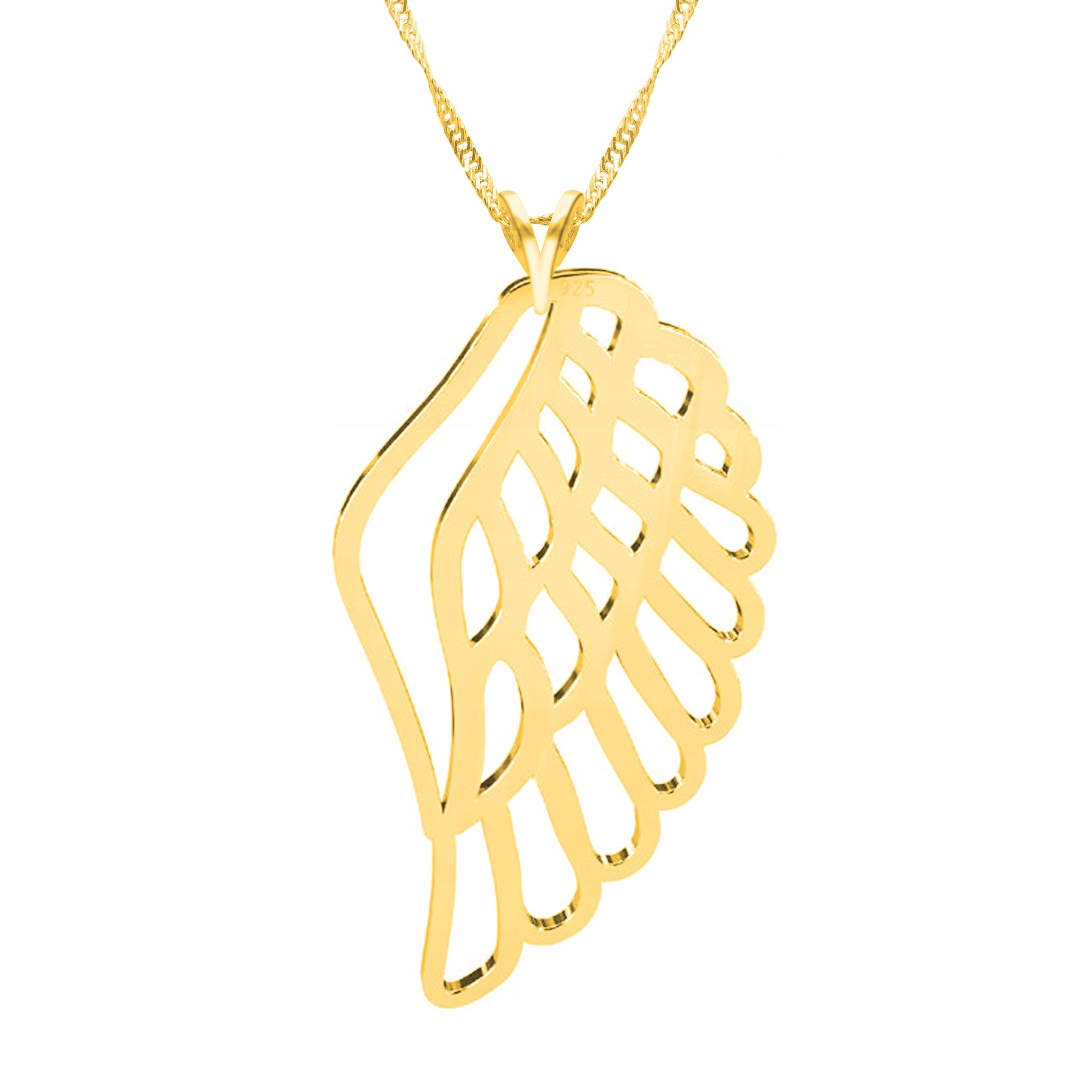 Zlatý náhrdelník s andělským křídlem Křídlo Wing Anděl strážný Stříbro 925