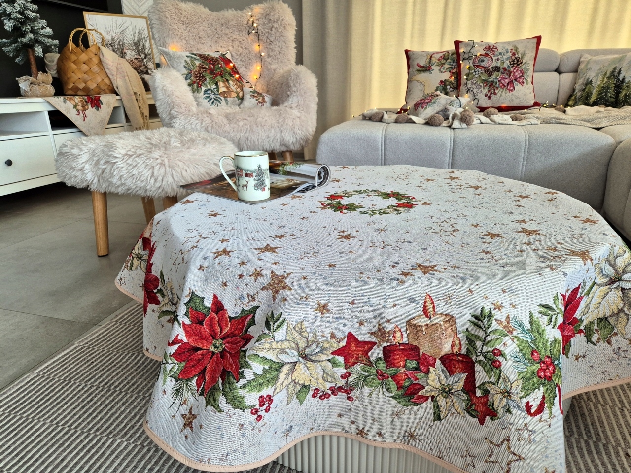 Ubrus kulatý vánoční 140 cm 1270