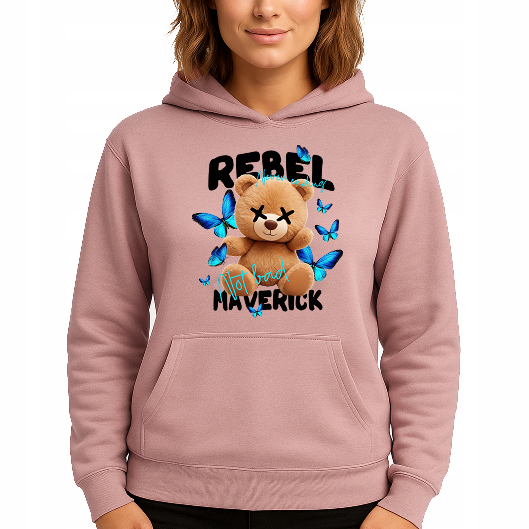 Mikina Růžová Hoodie S Kapucí Dárek Pro Ni Rebel Maverick S