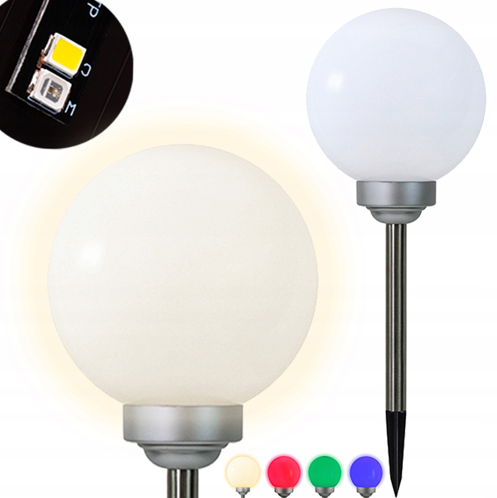 

Lampa Ogrodowa Led Solarna Polux Kula 20cm Satyna