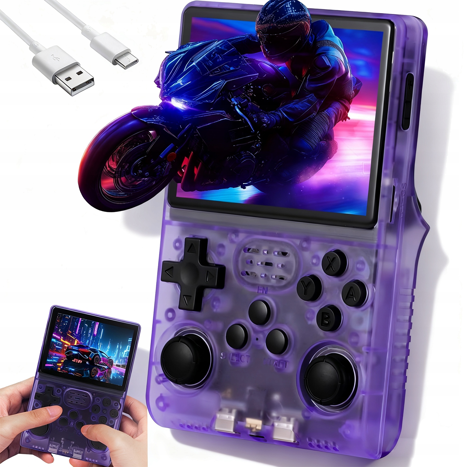 Przenośna Konsola Do Gier 3.5" Ips Podwójne Joysticki Ponad 30 000 Gier