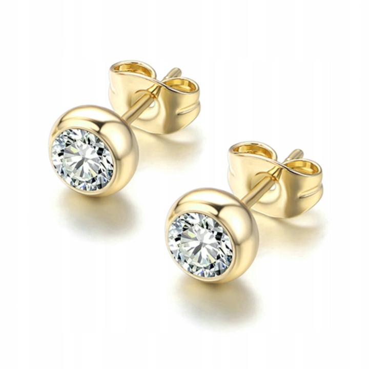 Simple Round Crystal Stud Earring For Women M
