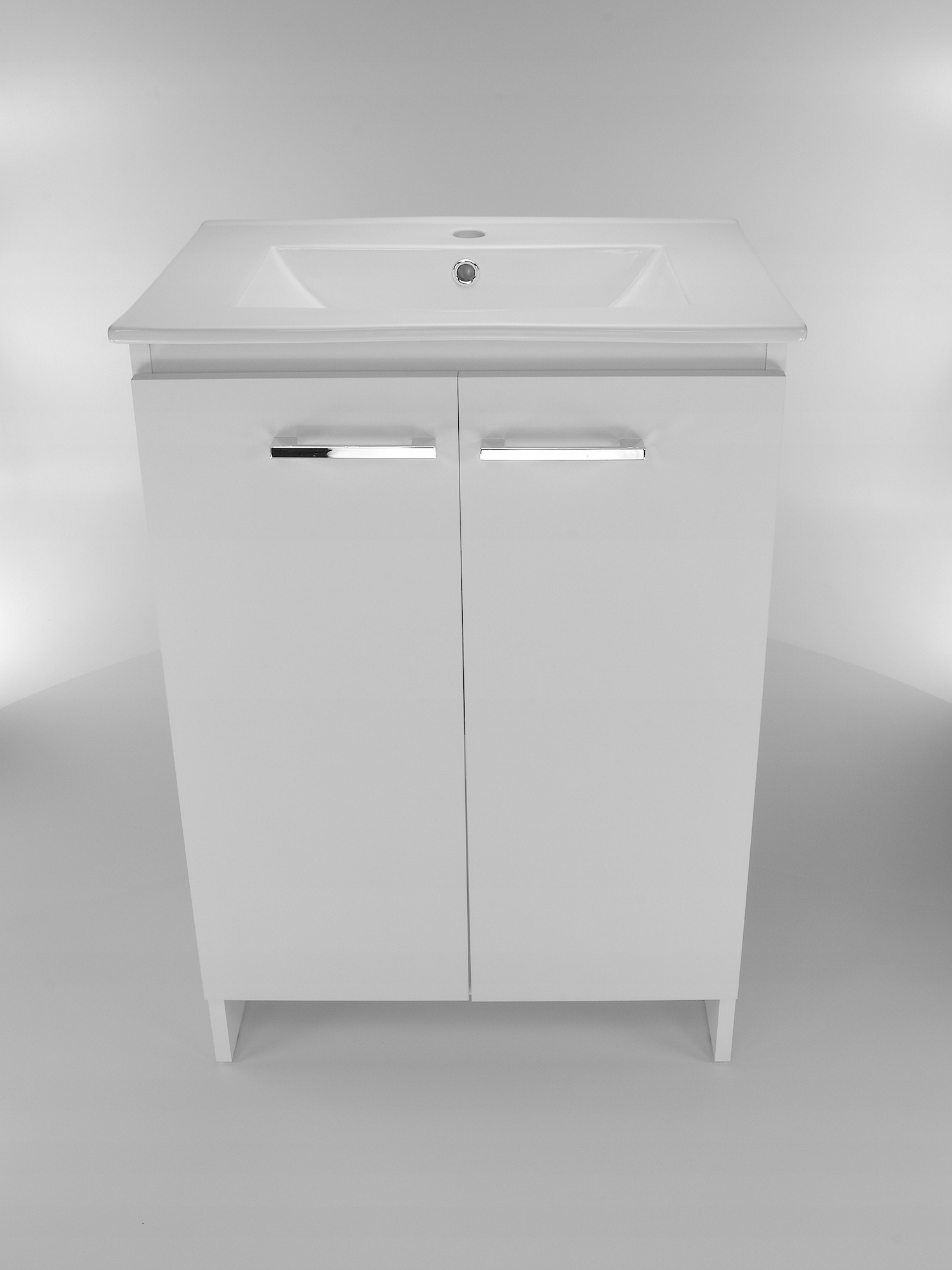 Szafka łazienkowa z umywalką biała stojąca i półka mat 60 cm do WC pojemna Marka Paplinskimoebel