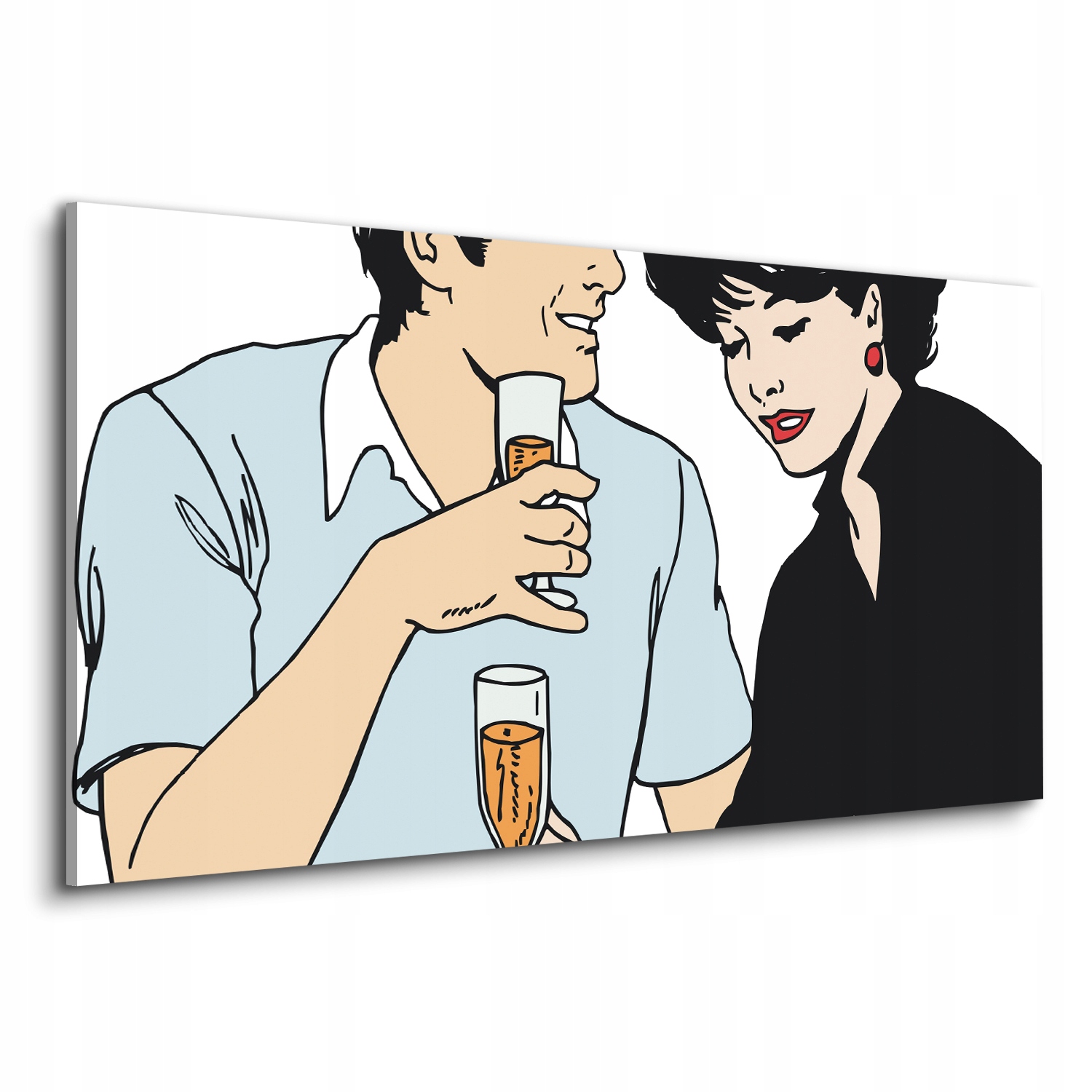 Obrazy vytištěné na plátně 120x60 Pár víno pop art