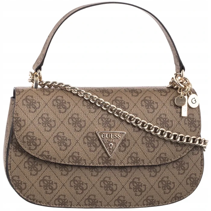 Dámská kabelka Kabelka Přes Rameno Guess Eco Erica Cnvrtble Latte Logo Béžová