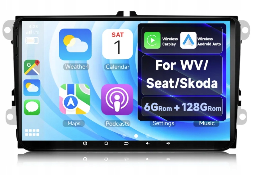 9-palcový automobilový audio prehrávač so systémom Android, bezdrôtový