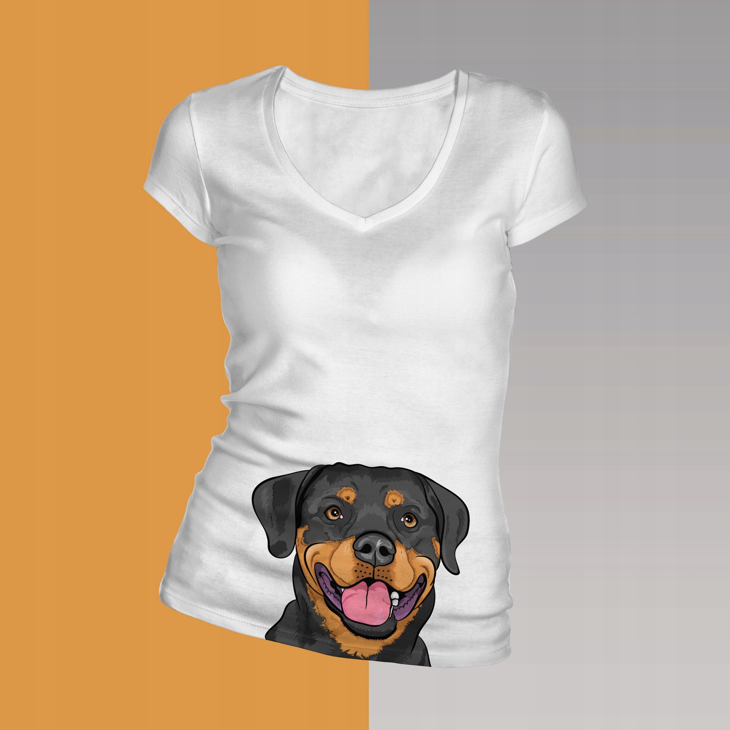 

Koszulka damska rottweiler głowa psia mama