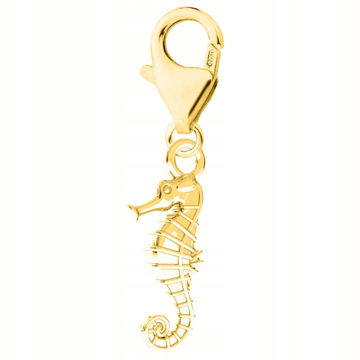Zlatý přívěsek s mořským koníkem Seahorse Kůň Mořský koník Stříbro 925
