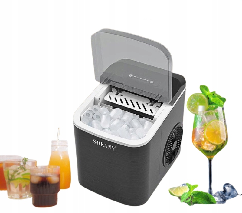 Domáca Kostka Na Ľad Stroj Na Kocky 12 kg Expresný Ľad Na Nápoj