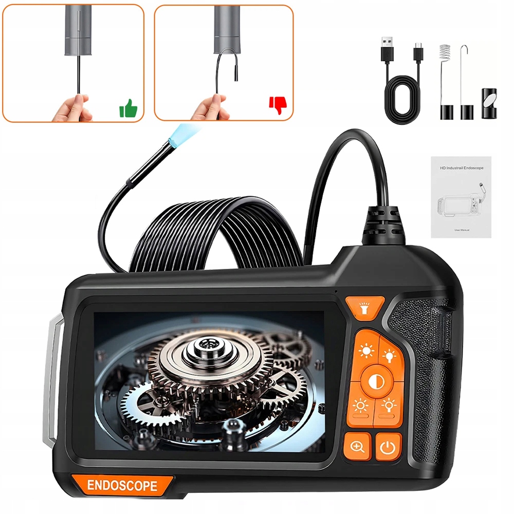 Endoskopická Inspekční Kamera 5 M Full Hd LCD 4.3" Usb Endoskopická