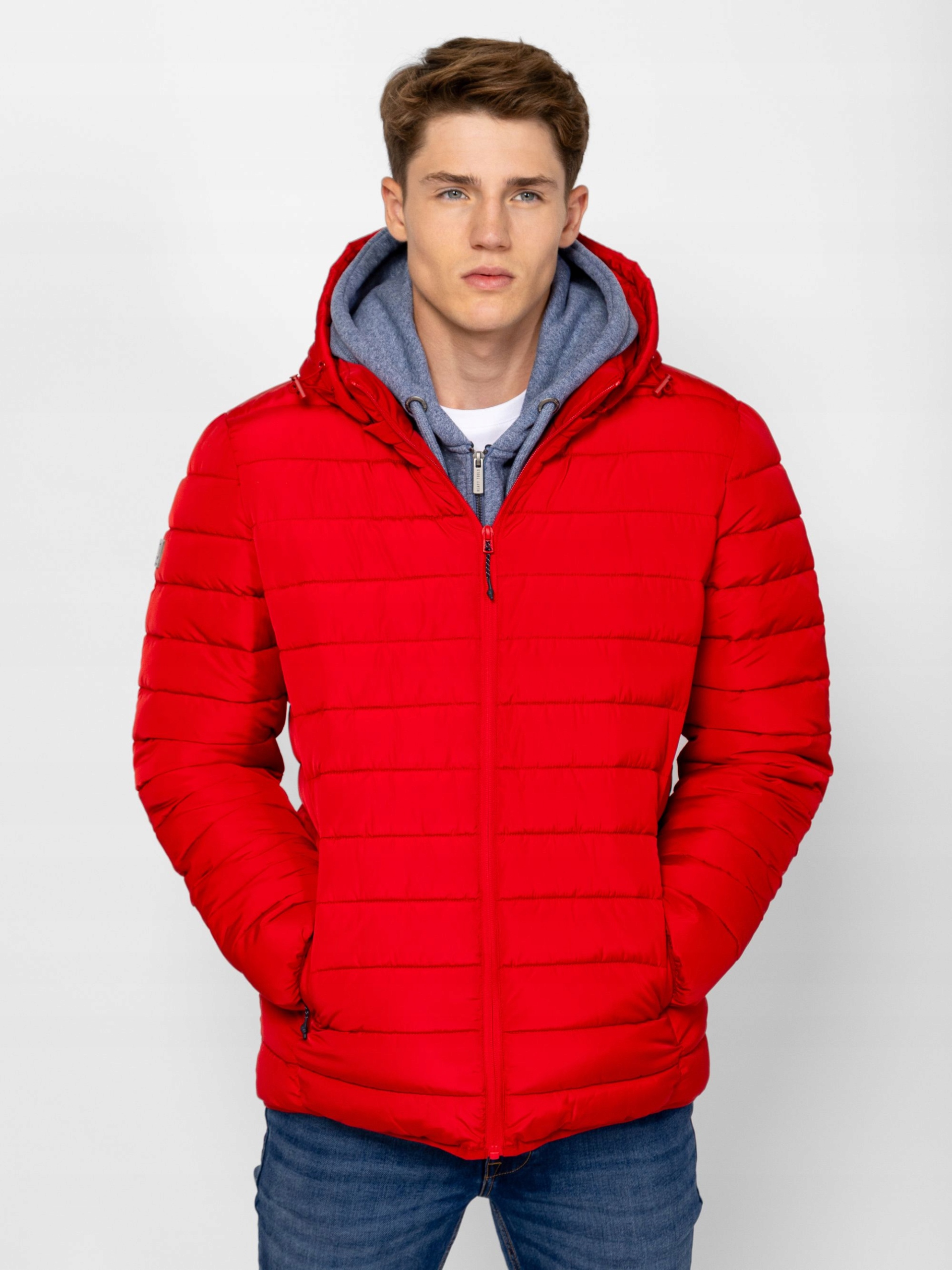 Heavy Tools Pánská Zimní Bunda S Kapucí NACKW25 Tomato Červená S