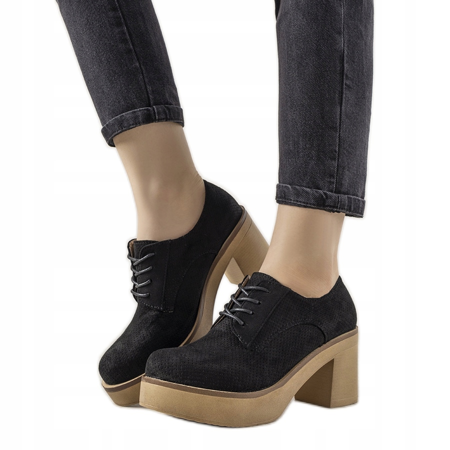 

Czarne Skóra ekologiczna Buty Botki r.39