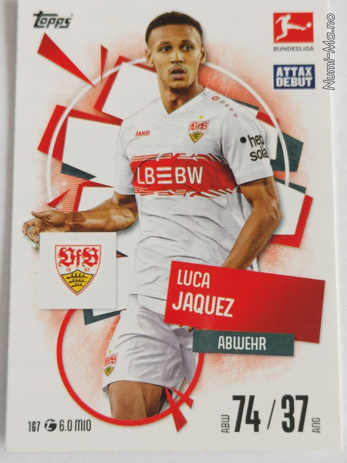 Match Attax 2025/26 Bundesliga NR.167 Vfb Stuttgart Jaquez 4788